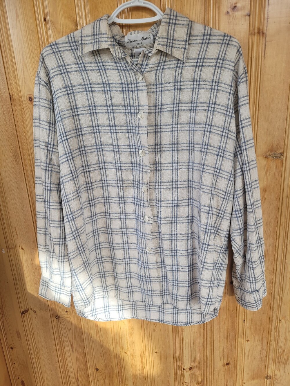 Susan Marsh - Vintage 100% Raw Silk Button Down Medium